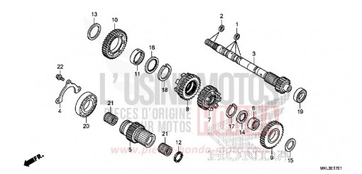 BOITE DE VITESSES (ARBRE SECONDAIRE) (NC750XD) NC750XDK de 2019